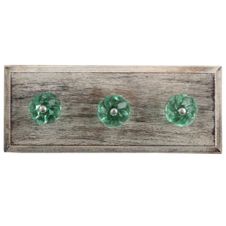 Mint Interior Cut Glass Wooden Hooks